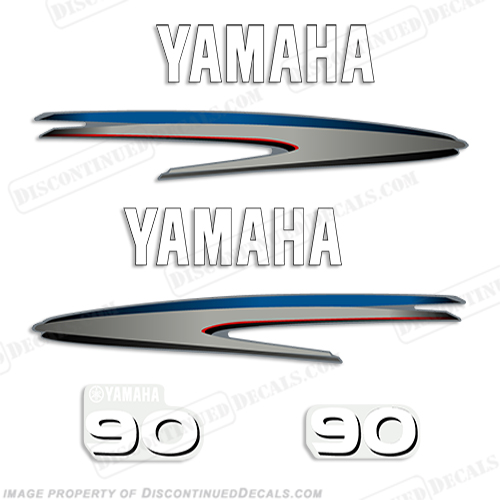 Yamaha 90hp 2-Stroke Decal Kit - 2002 - 2006+ (New Style) INCR10Aug2021