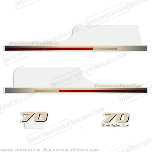 Yamaha 70hp (F70) Decals Beige/Red (Partial Kit) 70,70 hp, INCR10Aug2021